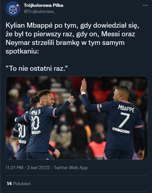 REAKCJA Mbappe na to, że po raz pierwszy on, Neymar i Messi strzelili bramkę w jednym meczu!